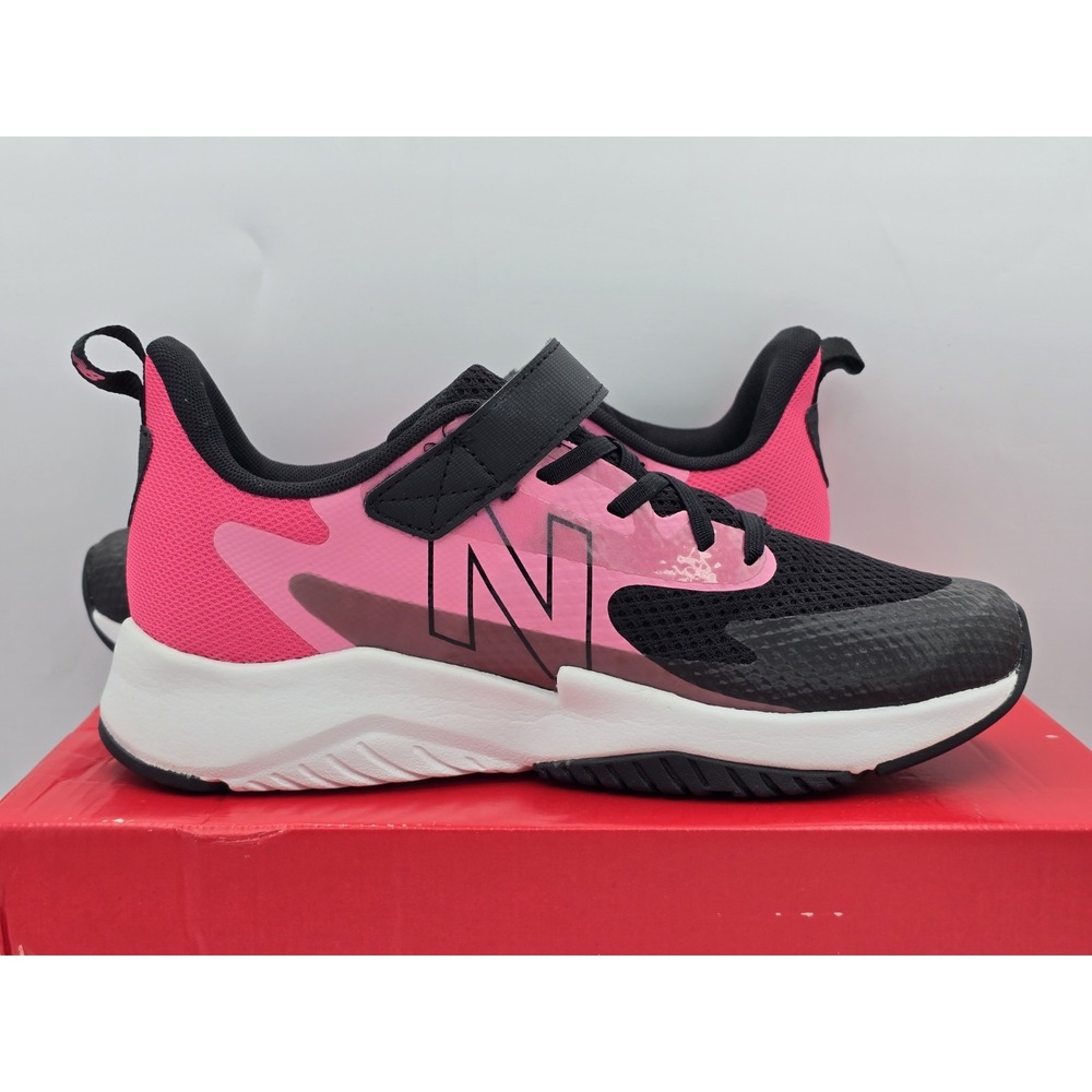 New Balance Big Kid's Rave Run V2 Bungee Lace Team - Pink Black Sz 7 Wide NEW - Picture 6 of 13